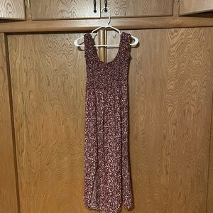 Chic Maroon Floral Maxi Dress